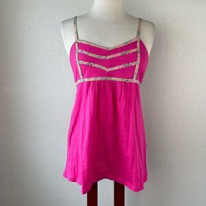Energie Pink Spaghetti Strap Tank Top Size L EUC